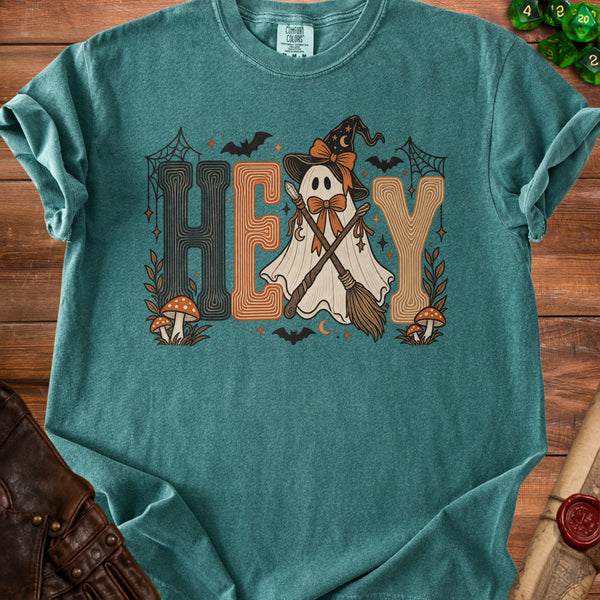 Hey Ghost T-shirt in Blue Spruce