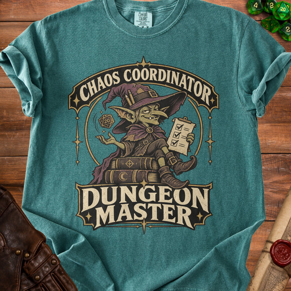 Chaos Coordinator Goblin T-Shirt in Blue Spruce