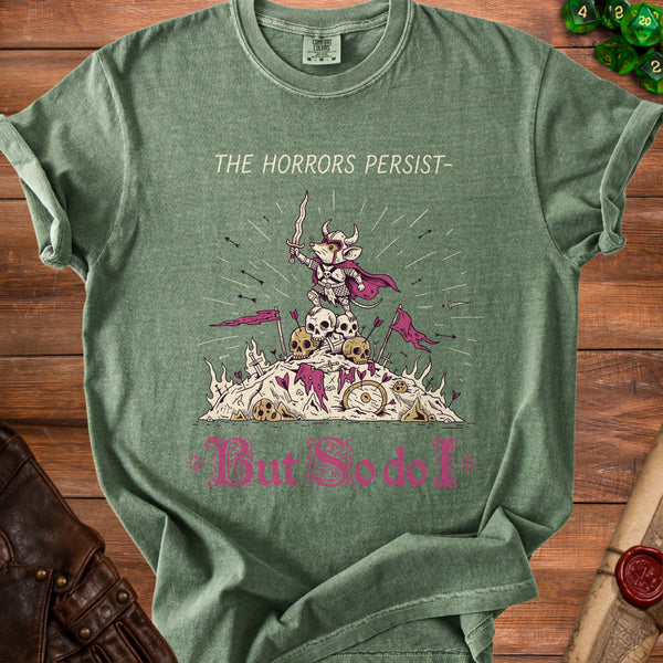 Horrors Persist T-Shirt in Moss