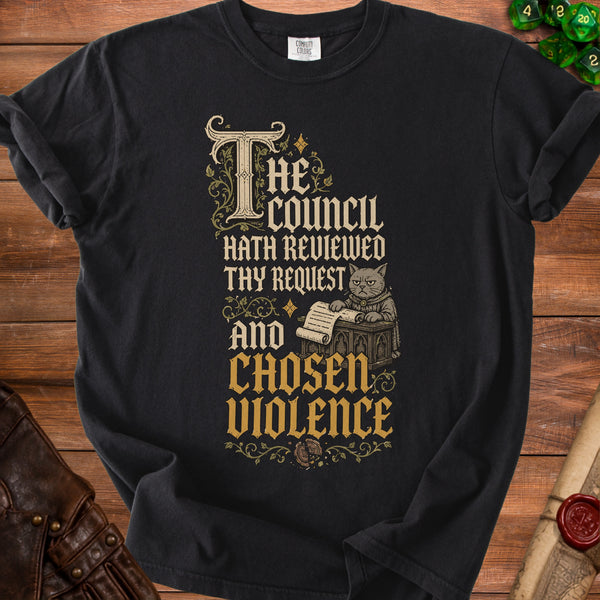 Council Cat T-shirt in Black