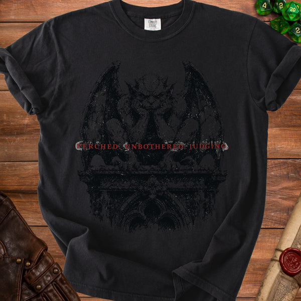 Perched Gargoyle T-Shirt in Black