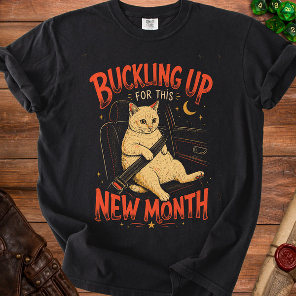 Buckling Cat T-shirt in Black