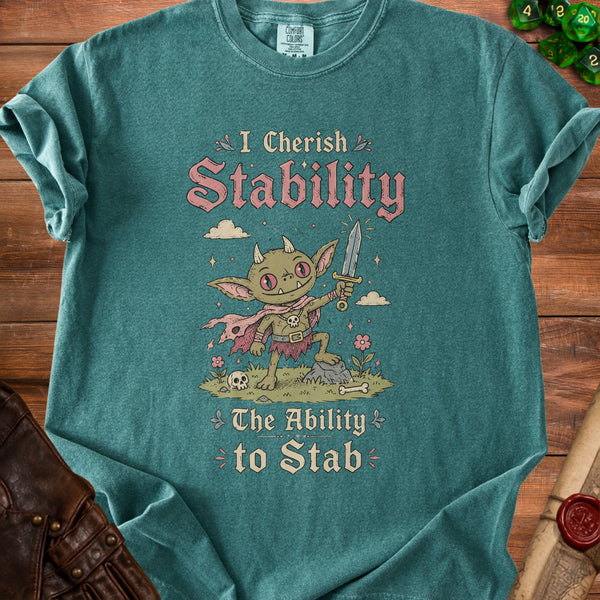 Goblin Stab T-Shirt in Blue Spruce