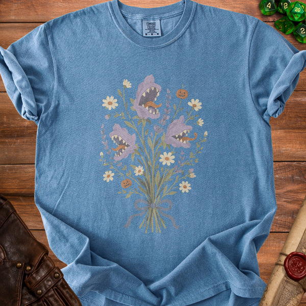 Spooky Bouquet T-shirt in Blue Jean