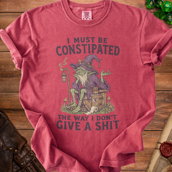 Don't Care Goblin T-Shirt in Crimson