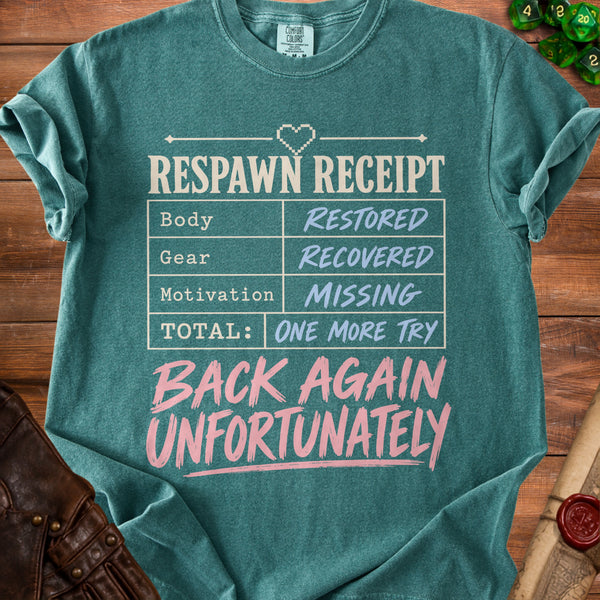 Respawn Receipt T-Shirt in Blue Spruce